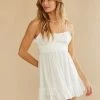 AT Emiliana Ruffle Mini Dress In White New Threads