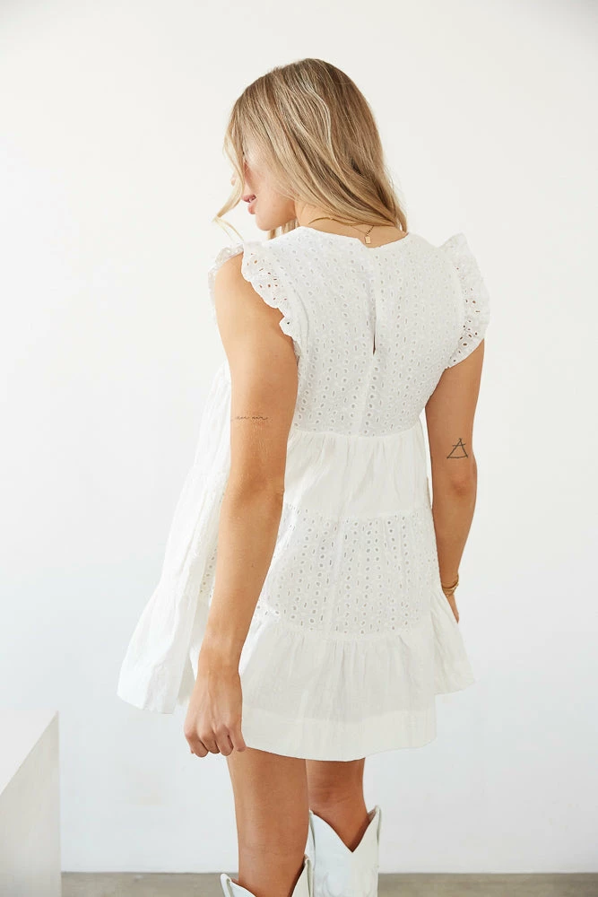 AT Avila Eyelet Babydoll Dress New Threads