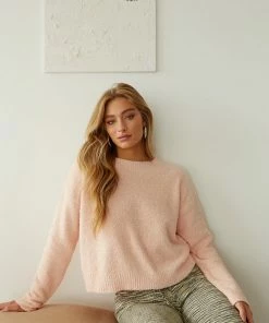 Sale Himalaya Fuzzy Knit Sweater In Peach