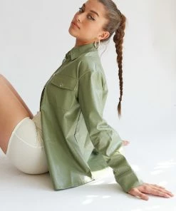 New Threads Crawford Vegan Leather Shacket