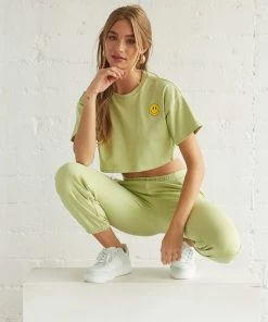 AT Be Happy Crop Tee Sale