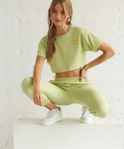 AT Be Happy Crop Tee Sale