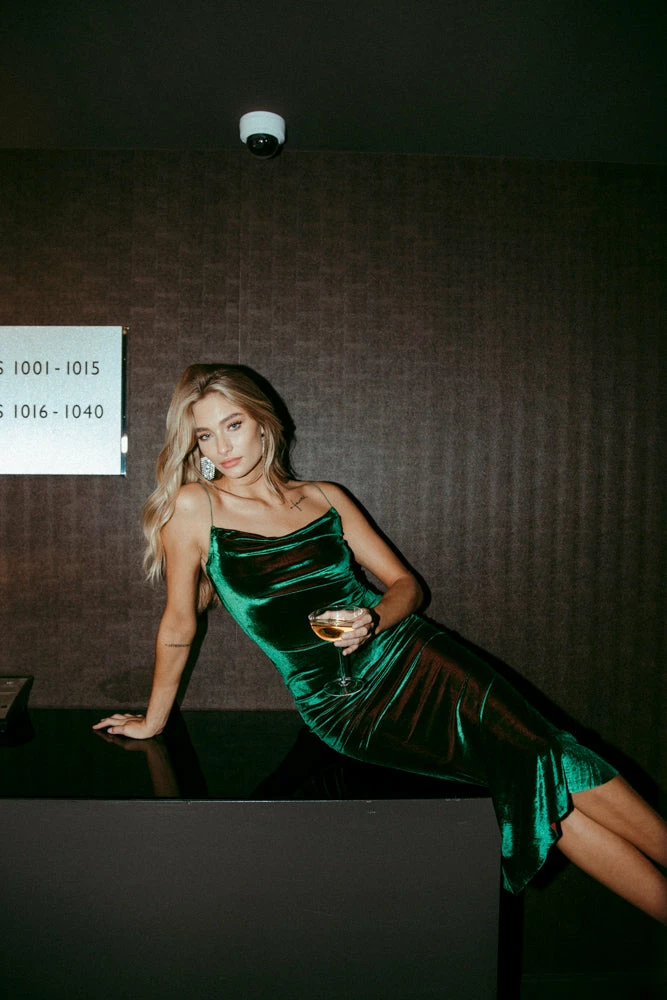 AT Sale Lana Velvet Midi Dress