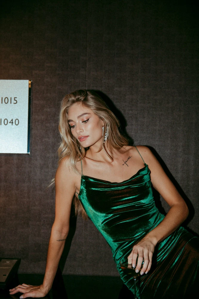 AT Sale Lana Velvet Midi Dress