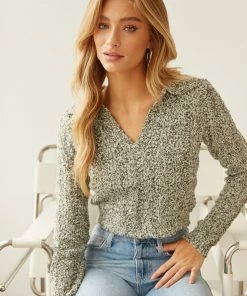 Kristina Collared Crop Sweater Sale