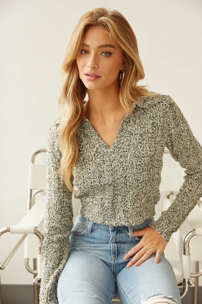 Kristina Collared Crop Sweater Sale
