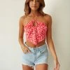 AT New Threads Hallie Retro Floral Halter Top