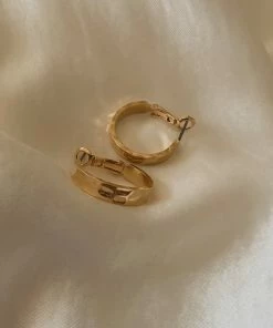 AT Accessories Coastal Dreams Textured Hoop Earrings