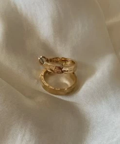 AT Accessories Coastal Dreams Textured Hoop Earrings