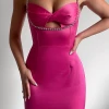 Runaway Serafina Satin Mini Dress In Hot Pink New Threads