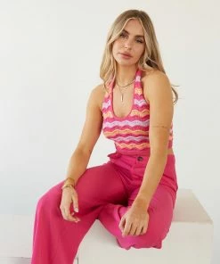 AT Sunset Knit Halter Top