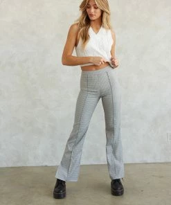 AT Sale Kelton Plaid Slit Leg Pants
