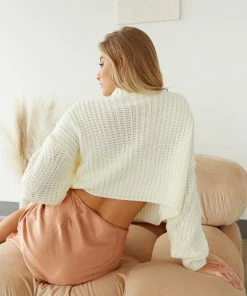Sale Greta Chunky Knit Sweater In Ivory