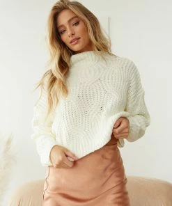 Sale Greta Chunky Knit Sweater In Ivory