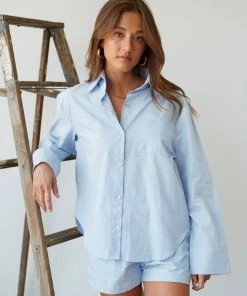 AT New Threads Jamie Oversized Button Up Shirt