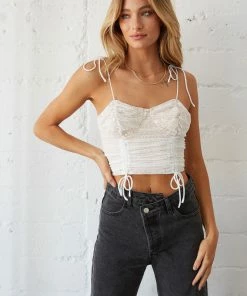 AT Lia Lace Cinched Crop Top Sale