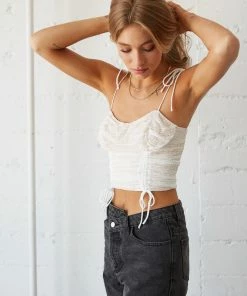 AT Lia Lace Cinched Crop Top Sale