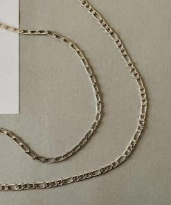 AT Supermodel Double Chain Necklace In Silver