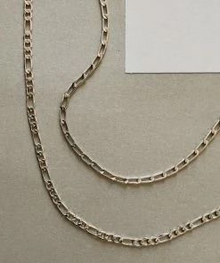AT Supermodel Double Chain Necklace In Silver