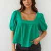 AT Lotus Puff Sleeve Top