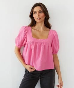 AT Lotus Puff Sleeve Top