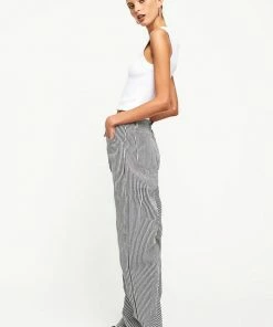 Lioness Miami Vice Pant In Navy Pinstripe