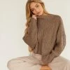 Greta Chunky Knit Sweater In Mocha