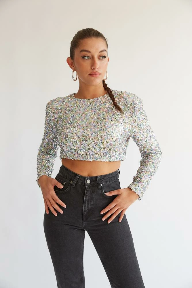 AT Penthouse Sequin Crop Top Sale