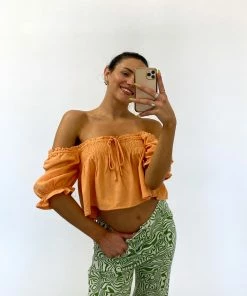 Athena Linen Crop Top