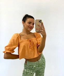 Athena Linen Crop Top