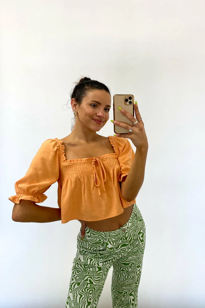 Athena Linen Crop Top