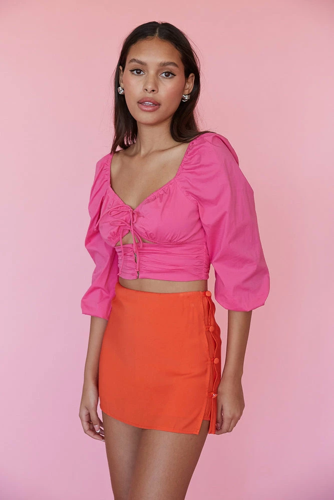 AT New Threads Beck Button Mini Skirt