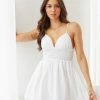 AT Penny Smocked White Mini Dress New Threads