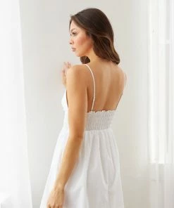 AT Penny Smocked White Mini Dress New Threads