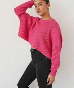 Sale Josie Crop Knit Sweater