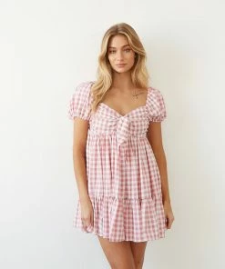 AT May Gingham Babydoll Dress Sale