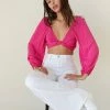AT Sale Maya Tie Front Crop Top