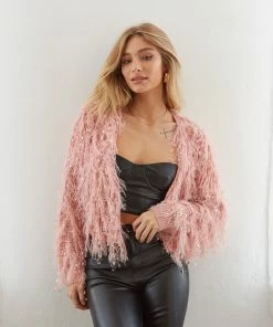 AT Mia Shaggy Knit Cardigan Sale