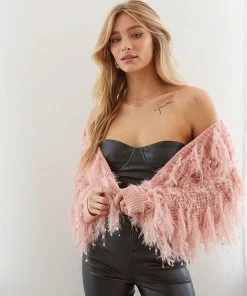 AT Mia Shaggy Knit Cardigan Sale