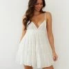 AT Promenade Tiered Babydoll Dress In White New Threads