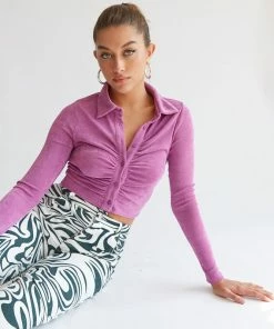 AT Glendale Collared Crop Top New Threads