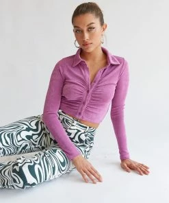 AT Glendale Collared Crop Top New Threads