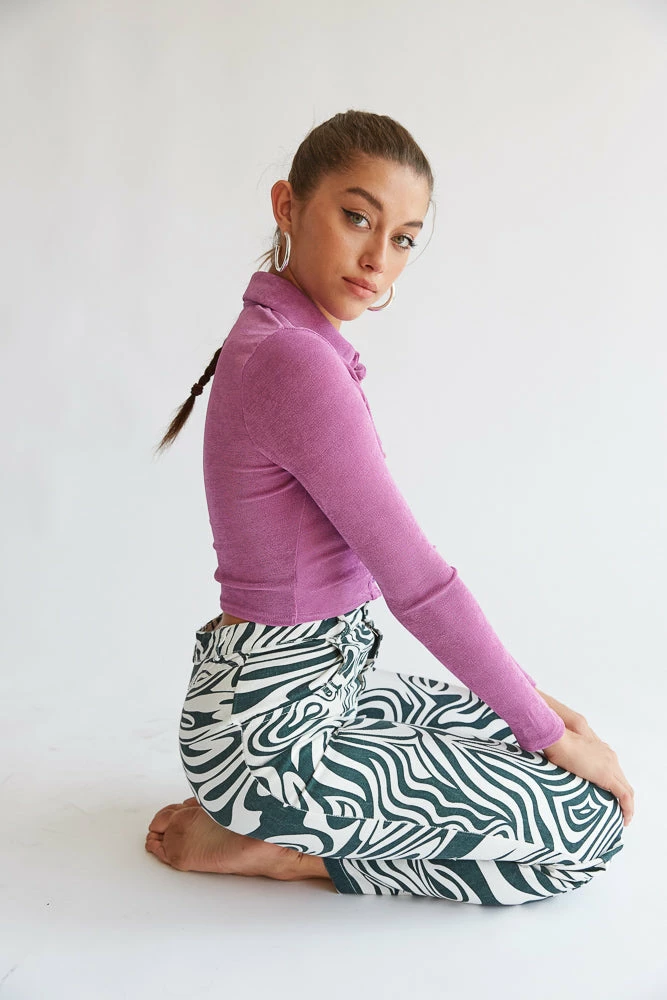 AT Glendale Collared Crop Top New Threads