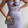 Runaway Serafina Satin Mini Dress In Lilac Purple New Threads
