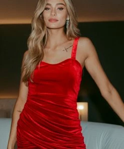 AT Scarlet Velvet Mini Dress Sale