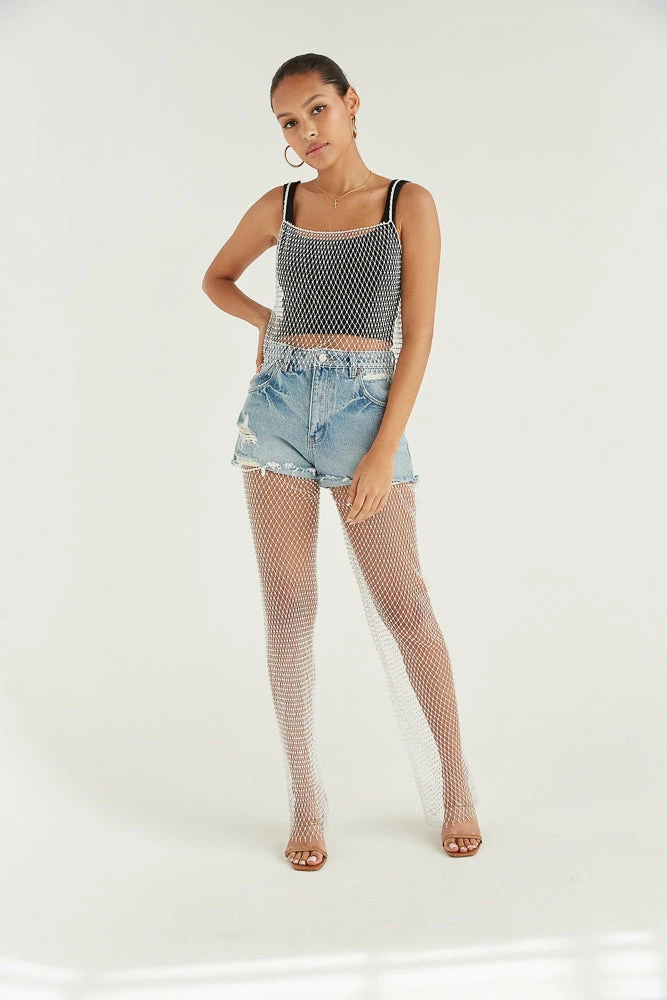 AT New Threads Viva Rhinestone Crop Top