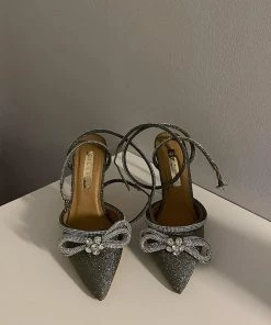 Billini Elope Rhinestone Heel In Silver Glitter