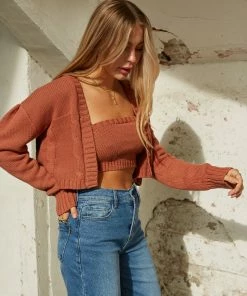 AT Corinne Knit Crop Cardigan Set