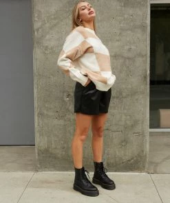 Sale Blossom Checkered Knit Sweater