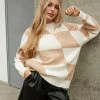 Sale Blossom Checkered Knit Sweater